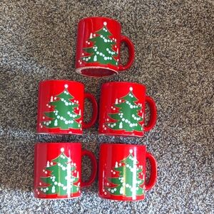 Waechtersbach West Germany Christmas Tree Coffee Mugs - 5